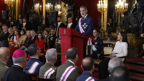 Felipe VI durante su discurso con ocasi&oacute;n de la Pascua Militar.