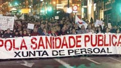 Imagen de archivo de una manifestaci�n sanitaria en Vigo