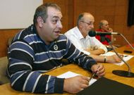 Antonio Feijoo, primero por la izquierda, con P�rez cuando compart�an junta directiva. 