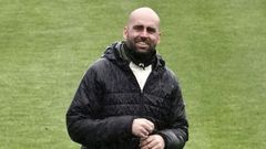 Claudio Gir�ldez, en un entrenamiento del Celta en la Cidade Deportiva Afouteza.