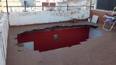 Derrumbe de una terraza en julio de 2023 en la localidad castellonense de Benicarl.