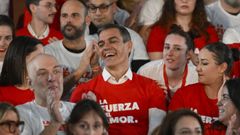 Pedro S�nchez, durante un acto de precampa�a en Gij�n.
