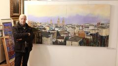 O artista lucense Pe�a Romay, cunha das obras que exp�n en Nova R�a Arte
