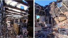 Im�genes del interior de la vivienda destruida casi por completo en un incendio, la madrugada del lunes al martes en A Barqueira, Cerdido