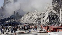 Aspecto del World Trade Center tras el derrumbe