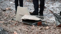 Trozos de un dron Shahed en Kiev en una imagen de archivo.