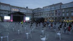 La plaza de Mar�a Pita con el nuevo aforo para evitar el contagio del covid-19