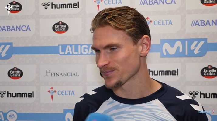 Carl Starfelt, tras el partido entre Celta y Rayo Vallecano en Bala�dos.