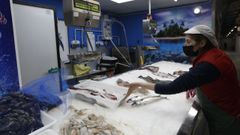 En las pescader�as de la plaza de Abastos de Ourense lleg� este mi�rcoles menos pescado