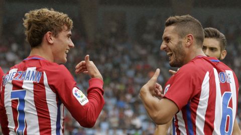 Antoine Griezzman celebra un gol.Griezzman
