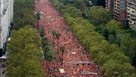 Celebraci�n de la Diada en las calles de Barcelona