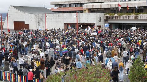 Manifestacin en la praza do Rei, frente al Ayuntamiento de Vigo