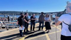 Rosana P�rez y Sol Agra mantuvieron una reuni�n con los patrones mayores en la lonja de Testal