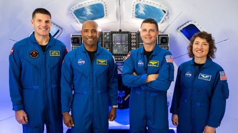 Los miembros de la tripulacin de Artemis II: el especialista de misin Jeremy Hansen de la Agencia Espacial Canadiense, el comandante Reid Wiseman de Estados Unidos, el piloto Victor Glover y la especialista de misin Christina Koch, tambin estadounidenses.