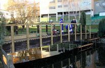 Boda�o visit� ayer por la ma�ana las obras de reconstrucci�n de un puente en el paseo del Ponti�as.