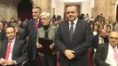 Acto de Inauguraci�n del #18PEIAsturex. De izquierda a derecha  vicepresidente de FADE, Constantino Mart�nez; y la directora general de Asturex, Teresa Vig�n y el Consejero de Empleo, Industria y Turismo, Isaac Pola