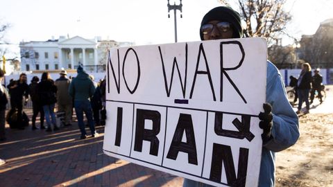 Protestas contra la guerra frente a la Casa Blanca, en Washington