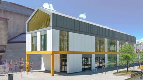 Recreaci�n del edificio que se construir� junto al campo de f�tbol de O Beco