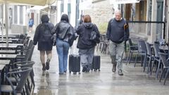 Turistas, esta semana, en el casco hist�rico de Santiago