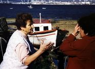 Mariscadoras de Barallobre, en una imagen de 1996