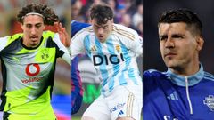 De izquierda a derecha: Fabio Silva, Fede Vi�as y �lvaro Morata