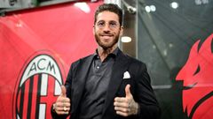 Sergio Ramos, en la previa de un partido entre el Milan y el Inter.