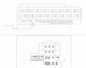 Otra fachada del asilo, de 650 metros de planta.