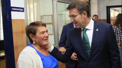 N��ez Feijoo visita el colegio en el que estudi�