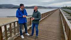 Los portavoces del PSOE en Mar�n y en Pontevedra, Manuel Pazos e Iv�n Puentes,  exigen a Costas que remate el paseo peatonal