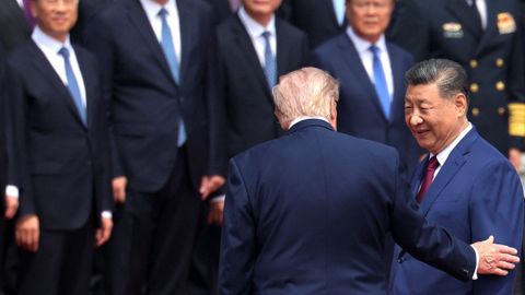 Trum y Xi, en la ceremonia en el Palacio del Pueblo.