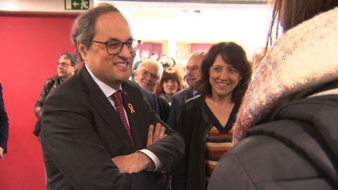 Anna Erra, alcaldesa de Vic, con Quim Torra, presidente de la Generalitat