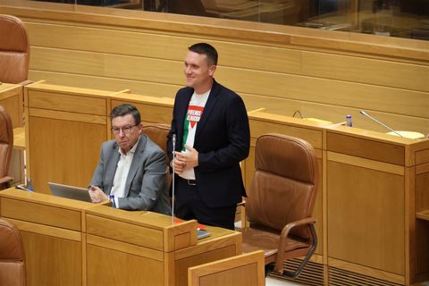 Aitor Bouza, en el Parlamento de Galicia