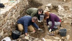 Exhumaci�n de la tumba de Atilano en la necr�polis del castro de Cereixa a finales del 2017