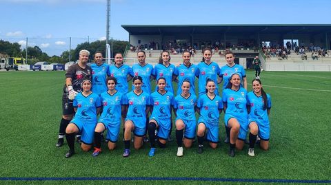 Equipo titular del Concello de Boiro en la segunda de las semifinales de la Copa Diputación femenina