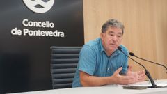 El alcalde de Pontevedra, Miguel Anxo Fern�ndez Lores, este lunes en el Concello 