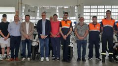 Momento de la entrega de los veh�culos a los representantes de las bases de Protecci�n Civil