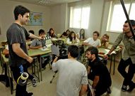 Rodaje del cortometraje original, en el S�nchez Cant�n.