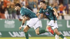 Vadillo celebra el, hasta la fecha, gol m�s tard�o del Racing esta temporada.