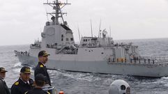 El rey, en febrero del 2015 a bordo de la F-105, con base en Ferrol 