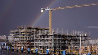 Vista de los edificios en construcci�n de Residencial Casablanca