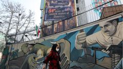 Carteles propagand�sticos antiestadounidenses en Teher�n.