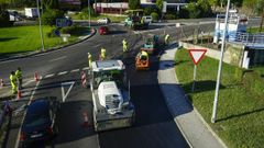 Obras de reasfaltado en el barrio.