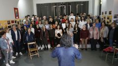 Ensayo del coro en el conservatorio de Viveiro