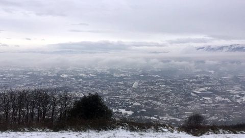 Oviedo bajo la nieve, vista desde Monte Naranco