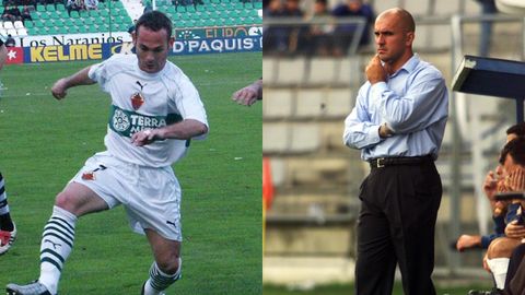 Nino, durante un partido en el 2002 contra el Racing de Ferrol, club en el que dirigió el arousano. 
