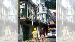 Desprendimiento de un balc�n en una casa abandonada en A Gra�a