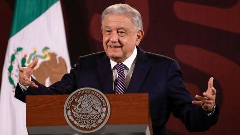 El presidente de México, Andrés Manuel López Obrador, durante la exposición de sus reformas.