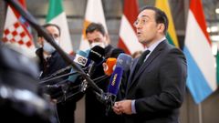 El ministro espa�ol de Asuntos Exteriores, Uni�n Europea y Cooperaci�n, Jos� Manuel Albares, en Bruselas, en una foto de archivo