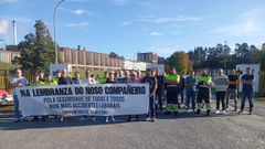 Personal de Betanzos HB y Masa se concentr&oacute; tras la muerte en accidente laboral de un trabajador