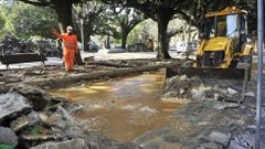 Inundaci�n en el Cant�n por la rotura de una tuber�a durante las obras